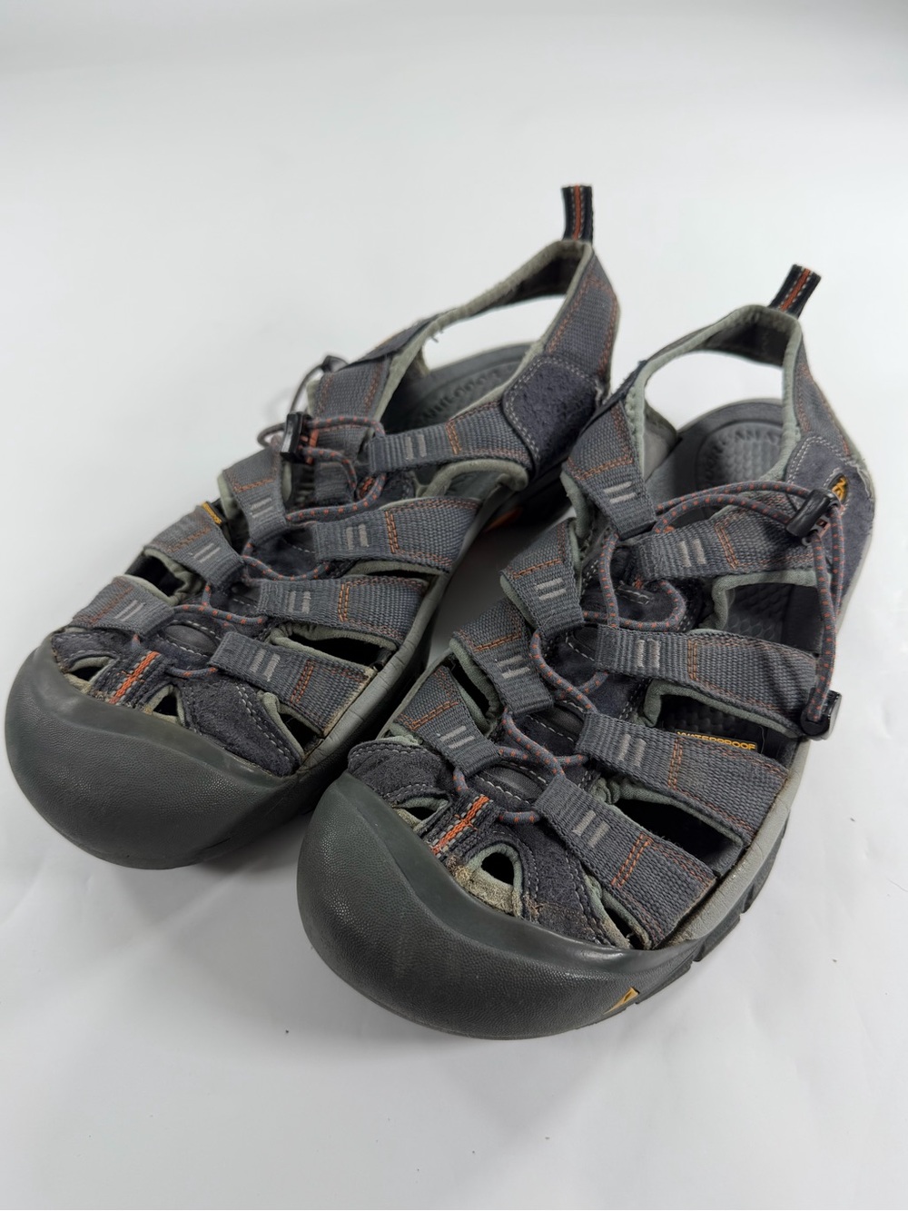 KEEN Newport H2 Water Sandals Gray Orange Hiking Outdoor Trail Mens 10 Est